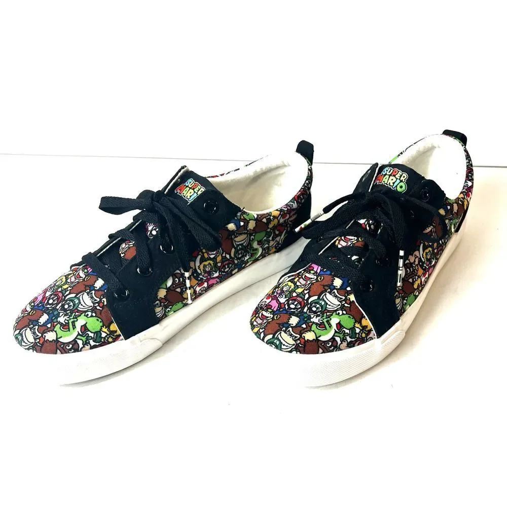 Nintendo Super Mario Canvas Skate Shoes Women's 6 Low Top Lace Up Sneaker